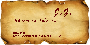 Jutkovics Géza névjegykártya